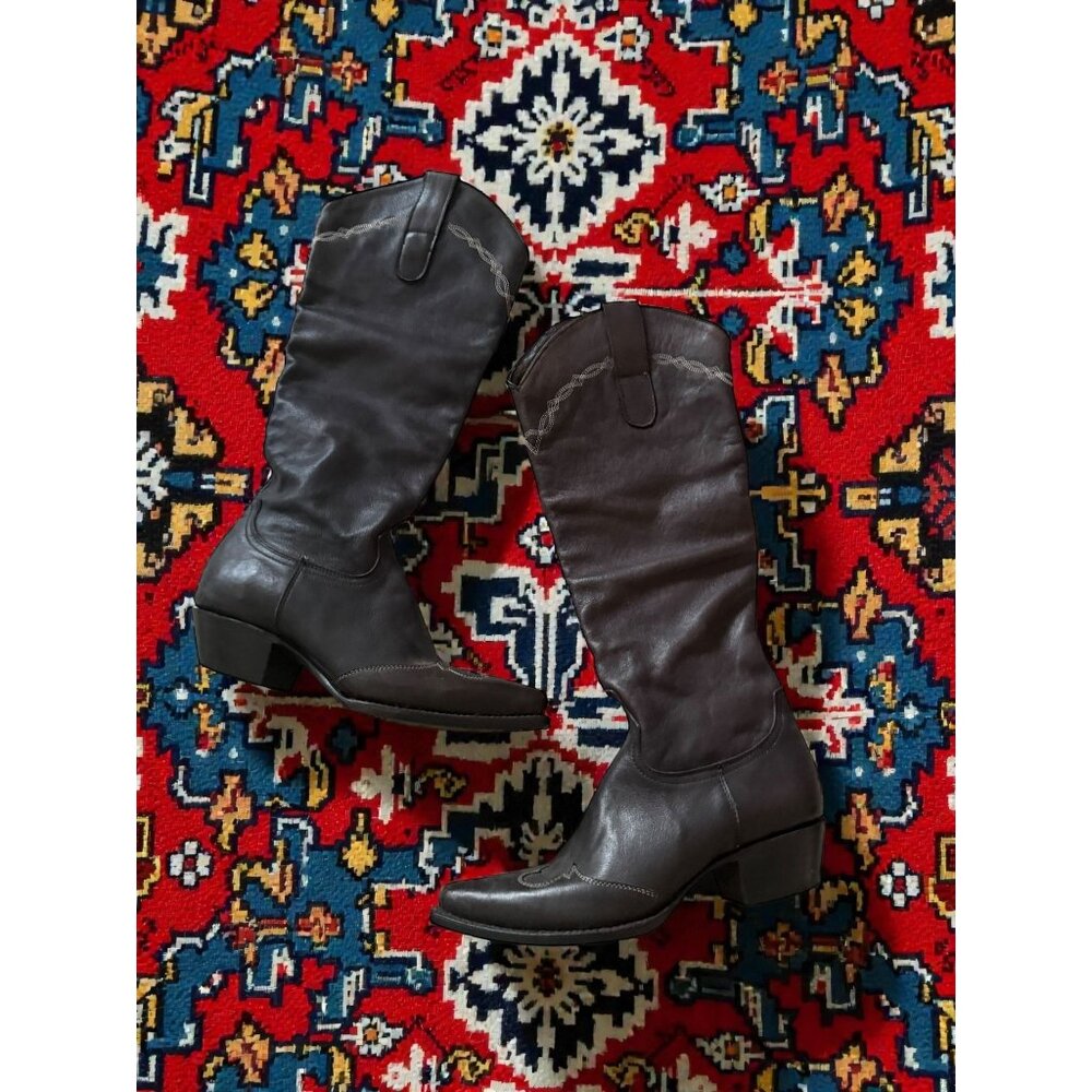 UNION OF ANGELS Brown Leather Cowboy Western Boots Size 8